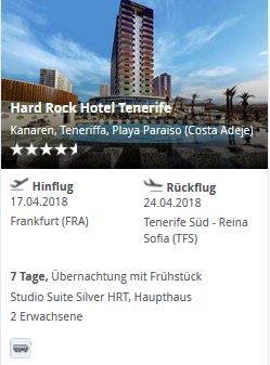 Angebot Hard Rock Hotel Tenerife